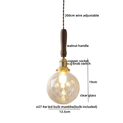 Decorbites™ Kupfer-Walnuss-LED-Hängeleuchten, moderne Hängelampe für Flur, Schlafzimmer, Esszimmer
