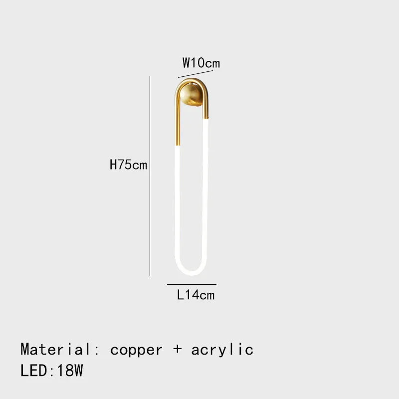Decorbites™ Ellipse Wandlampen: Gold Schwarz Kupfer Weiß, 3-Farben-Dimmung