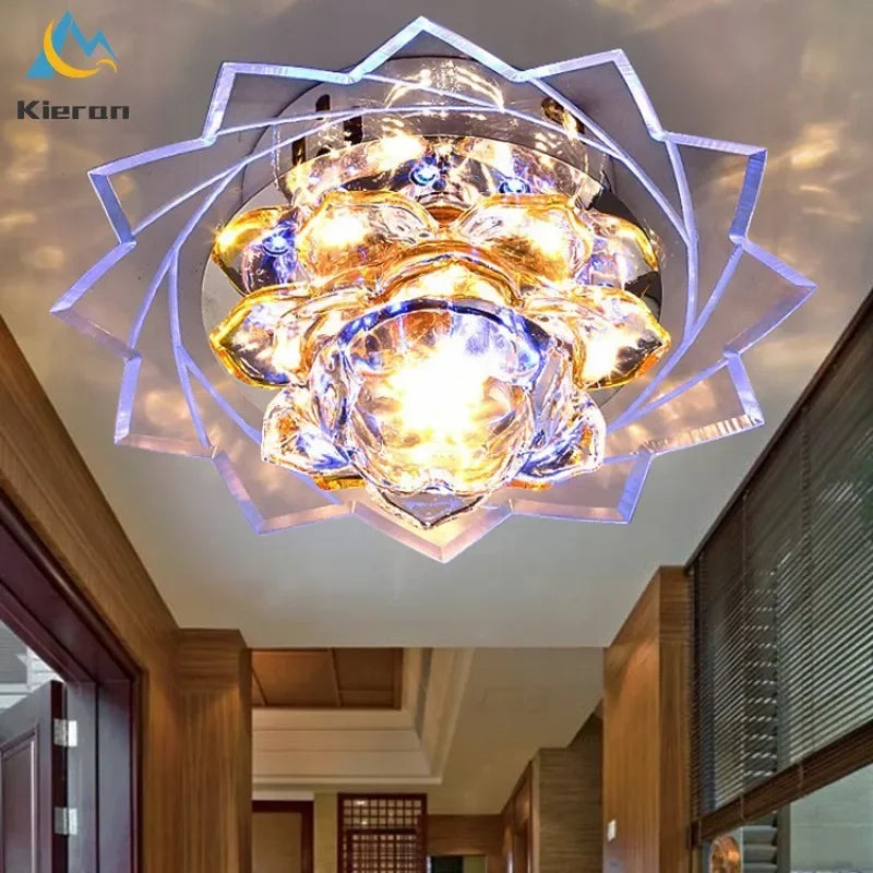 DecorBites™ Lotus Crystal LED Ceiling Lamp, Nordic Brights, Modern Style