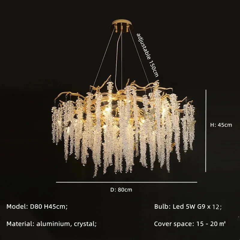 Gold Branch Aluminum Pendant Light 14-Light