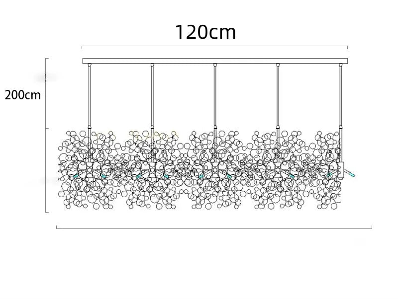 DecorBites™ Leaf Chrome Ceiling Chandelier for Living Room, Bar, or Balcony Lighting