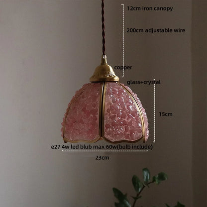 DecorBites™ Crystal Glass LED Pendant: Tiffany Style Hanging Light for Living Room