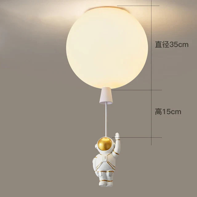 DecorBites™ LED Astronaut Glass Ball Pendant Light for Children's Room