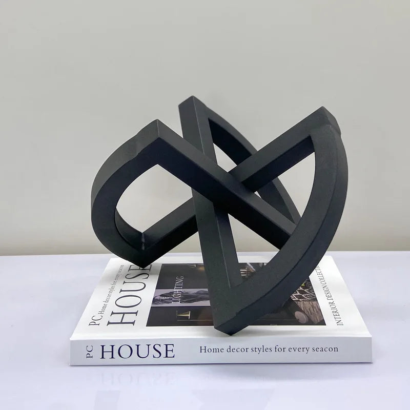 Decorbites™ Geometrisches ausgehöhlteres schwarzes Ornament Abstrakte Heimdekoration Handwerkskunst