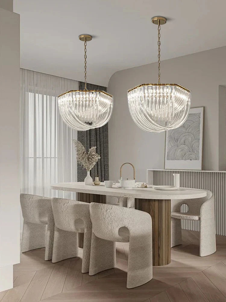 DecorBites™ Glass Crystal Pendant Lights for Kitchen Island Bar - Elegant Luxury LED Lamps