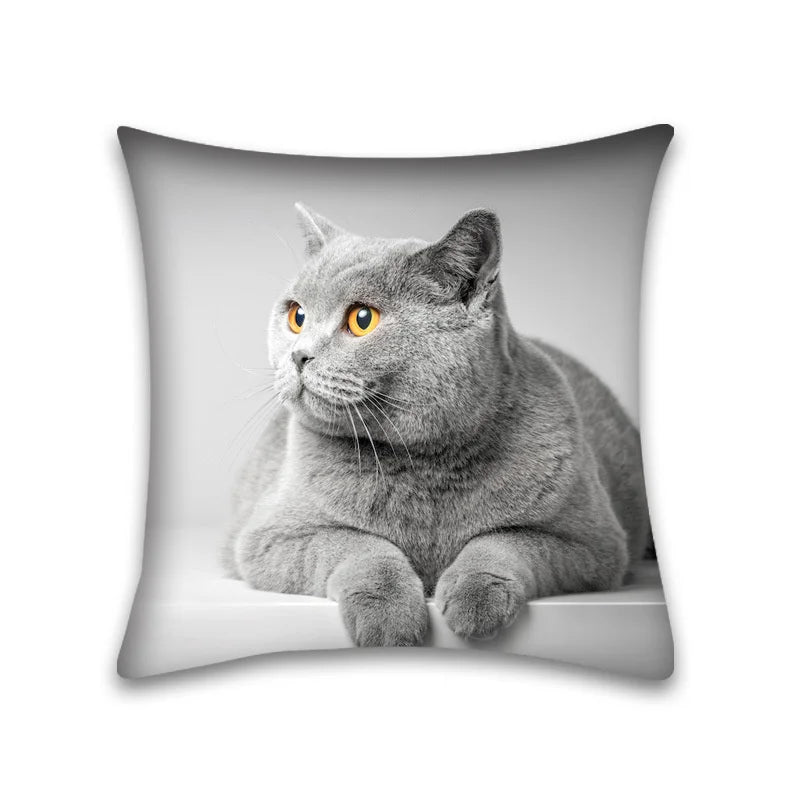 Decorbites™ Niedliches Katzen-Anime-Kissenbezug – 45x45 cm Cartoon-Hussenbezug für Zuhause und Büro