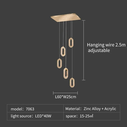 Decorbites™ Kristallringe-Kronleuchter: Treppenhaus Luxus-LED-Beleuchtungskörper