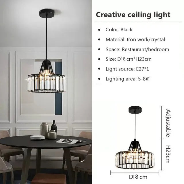 Decorbites™ Kristall-LED-Hängeleuchte: Retro-Gold-Lampenschirm für Wohnzimmer, Schlafzimmer, Esszimmer