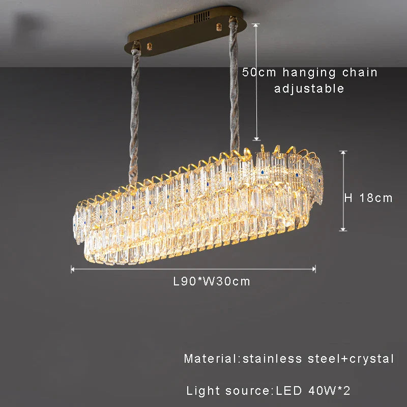 Decorbites™ Kristall-Deckenleuchter, nordisches Luxus-Doppel-Lampenleuchter für Esstisch