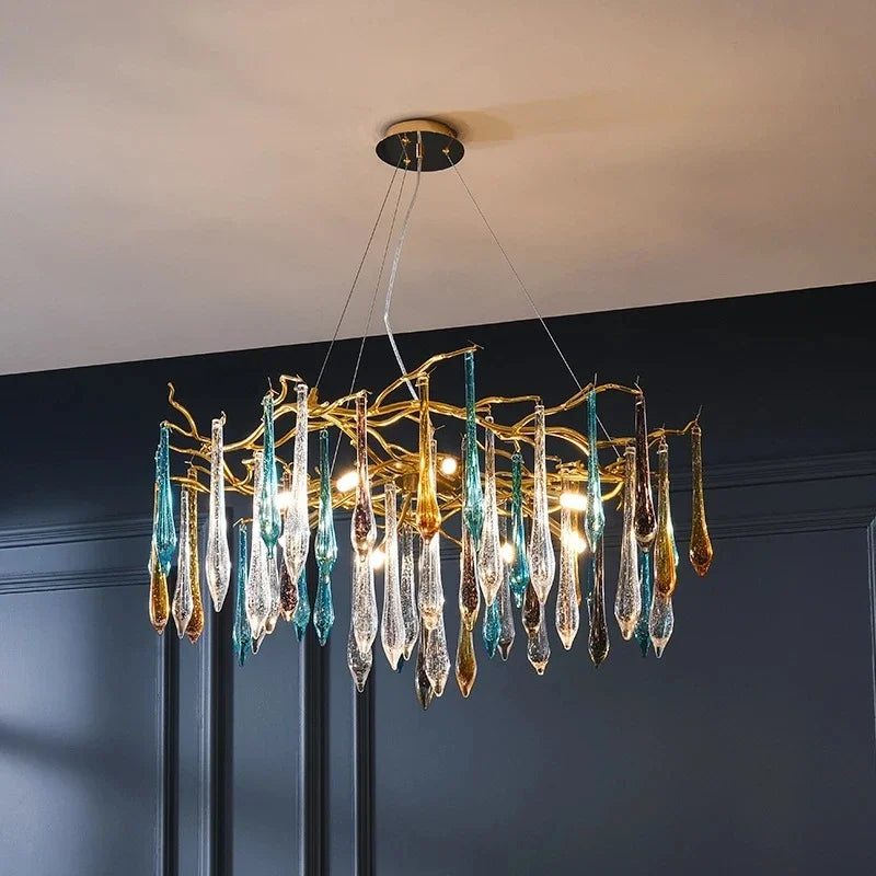 Decorbites™ Kristall-Wassertropfen-LED-Kronleuchter: Modernes Luxus-Zweigen-Design für Wohn- und Esszimmer
