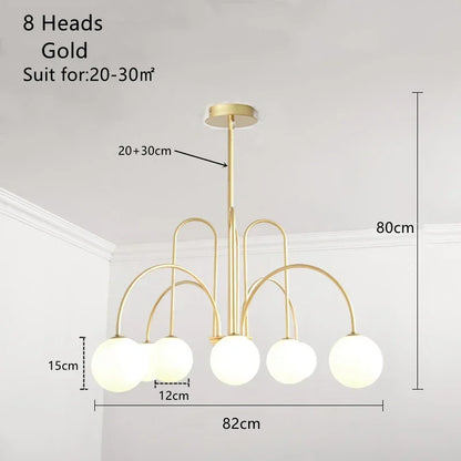 DecorBites™ Glass Ball LED Chandelier for Indoor Decor Lighting