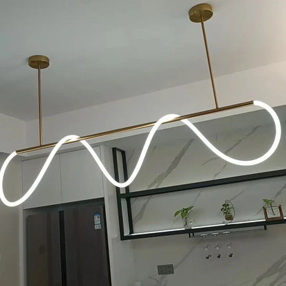 Modern Linear Stainless Steel LED Pendant Light