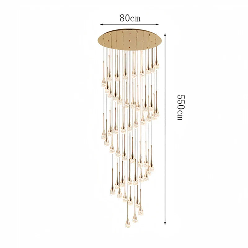 Modern Crystal Pendant Light With Adjustable Height