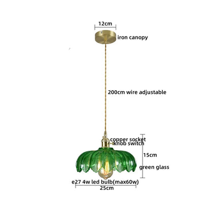 Decorbites™ Japanischer Stil LED-Hängeleuchte Kupferglas Hängelampe