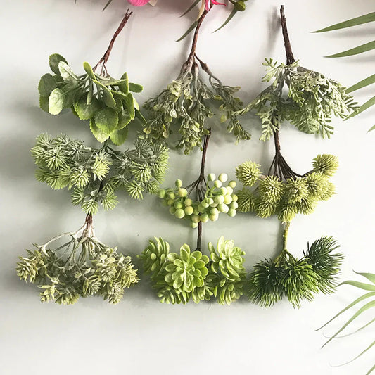 Decorbites™ Grünes Pflanzenblüten-Kirsch-Stempel-Beeren-Bündel für DIY-Dekoration und Geschenke