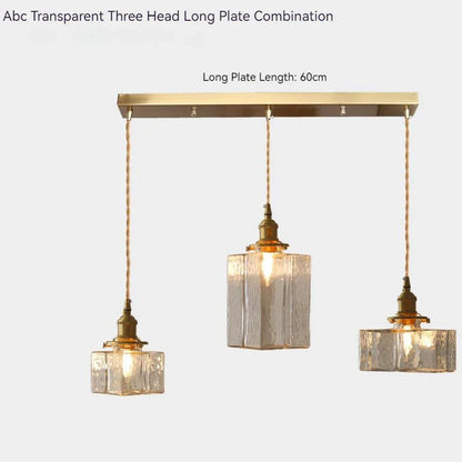 Japanese Vintage Glass Pendant Light in Polished Brass