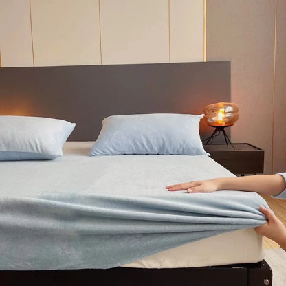 Decorbites™ Gemütliches Flanell-Bettlaken für Queen-Size | Weiches Maßgeschneidertes Korallenfleece-Matratzenbezug | Plüschiges Winter-Bettlaken