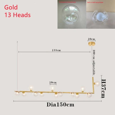 Decorbites™ Doppeltes Glas-Schirm-Hängeleuchte: Nordisches minimalistisches Design, LED-Lampe für Wohnzimmer, Restaurant