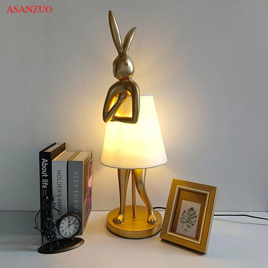 Decorbites™ Badender Hase Harz-Tischleuchte für die Dekoration von Wohnzimmer und Schlafzimmer