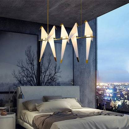 DecorBites™ Crane Chandelier Iron LED Light for Bedroom Dining Children's Room