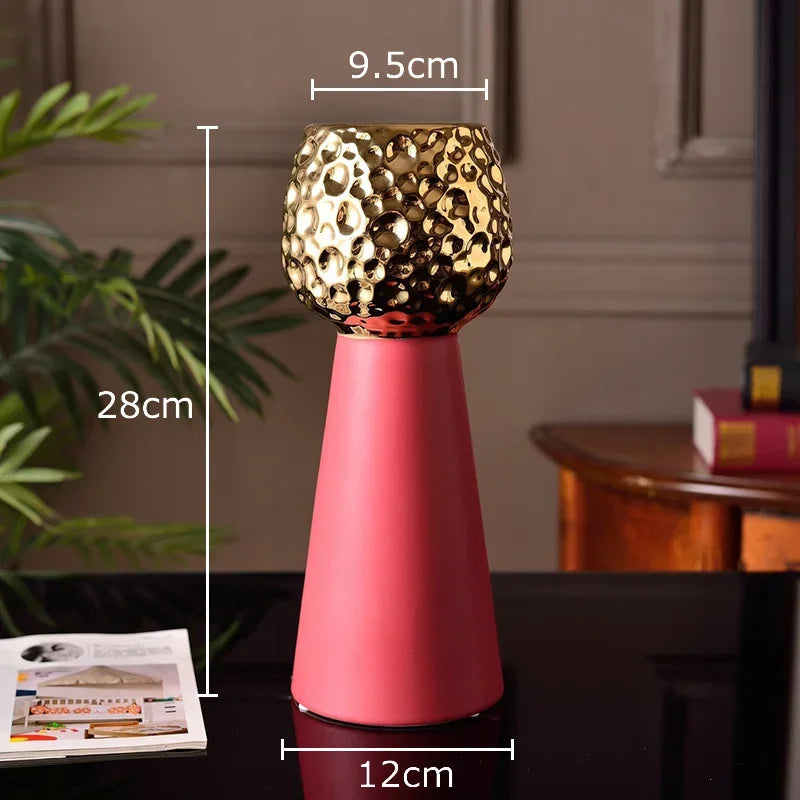 Gold Hammer Ceramic Vase
