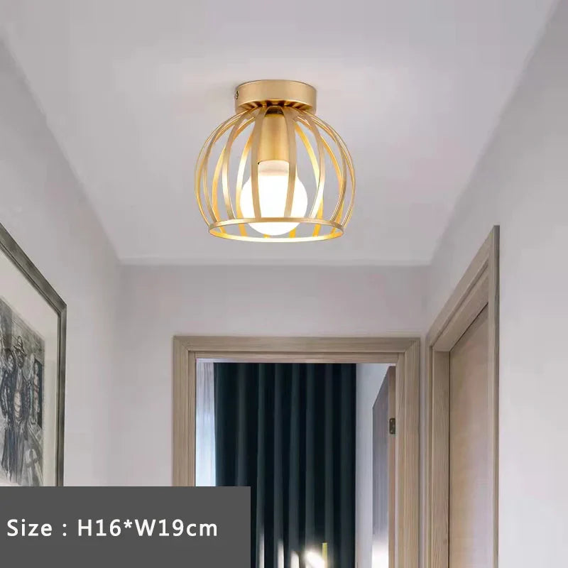 DecorBites™ Iron Cage Retro Ceiling Lamp for Home Lighting