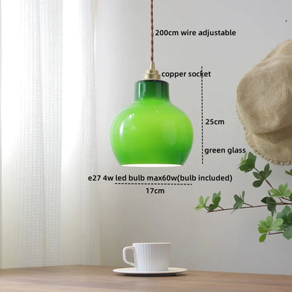 DecorBites™ Glass Copper Pendant Light Modern LED Hanging Light for Home Decor
