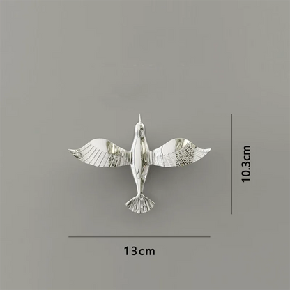 DecorBites™ Gold/Silver Pigeon Wall Ornaments - Dove Statue for Living Room Aesthetics
