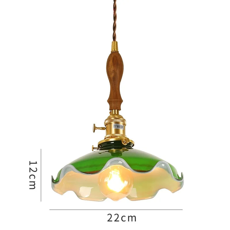 Decorbites™ Grüne Glas-LED-Pendantleuchten: Vintage Japanisch-Amerikanischer Stil Hängelampe