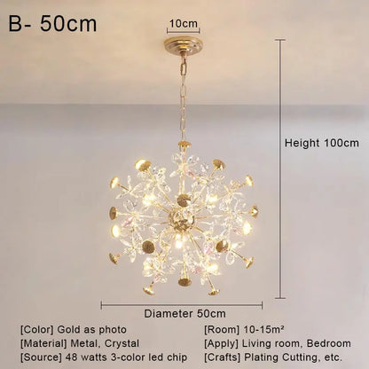 DecorBites™ Crystal LED Ceiling Pendant Chandelier for Home Decoration and Lighting