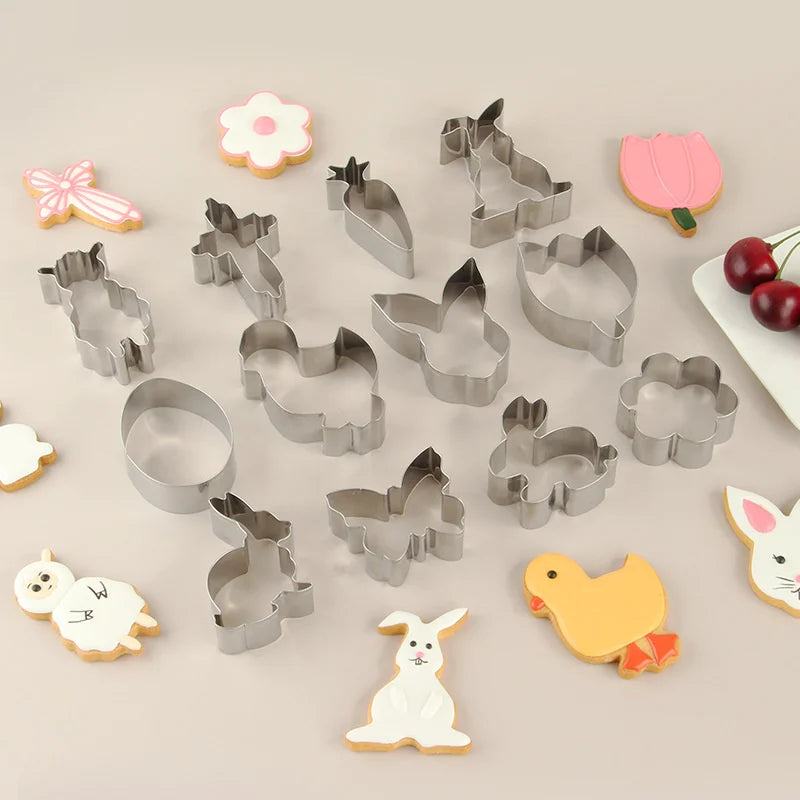 Decorbites™ Osterplätzchen-Ausstecher-Set für Kinder-Backparty, Edelstahlform – 12 Stk.