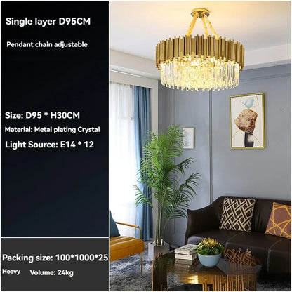 Decorbites™ Kristall-Gold-Hängeleuchte LED Deckenleuchte für Wohnzimmer Schlafzimmer Kücheninsel