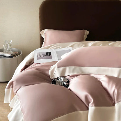 Decorbites™ Eukalyptusfaser-Bettwäsche-Set, Sommerkühle, Seidige Steppdecke, Bettbezug, Laken-Set