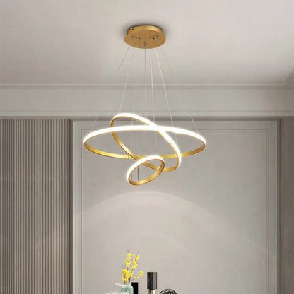 Decorbites™ Gold Circle Ringe Kronleuchter LED Hänge Lampe für Wohnzimmer, Küche, Esszimmer