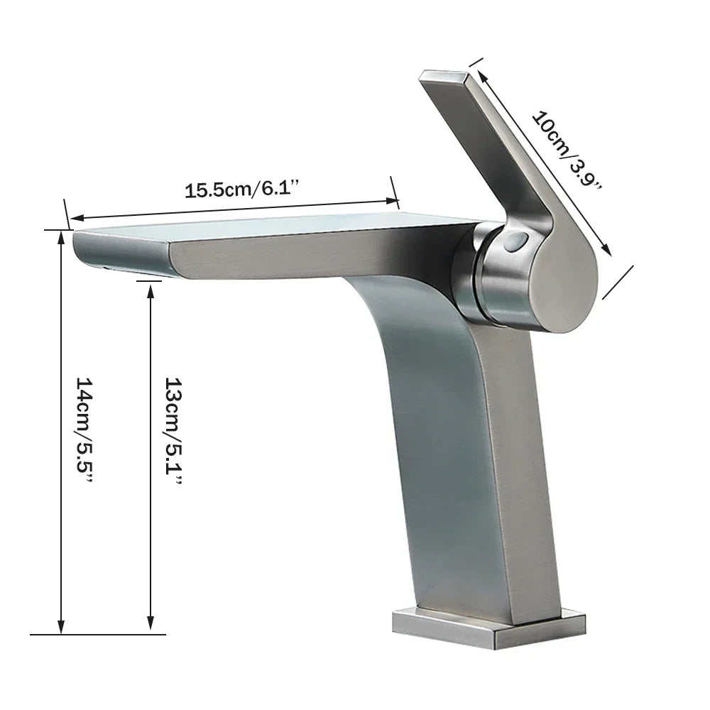 Decorbites™ Gun-Grau Beckenarmatur: Moderne deckenmontierte Spülarmatur für luxuriöse Badezimmer
