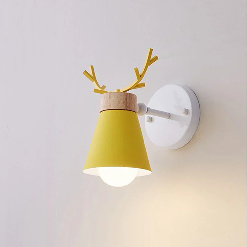 Decorbites™ LED Geweih-Wandleuchte Holz Nordisch Vintage Modern Loft Schlafzimmer-Beleuchtung E27