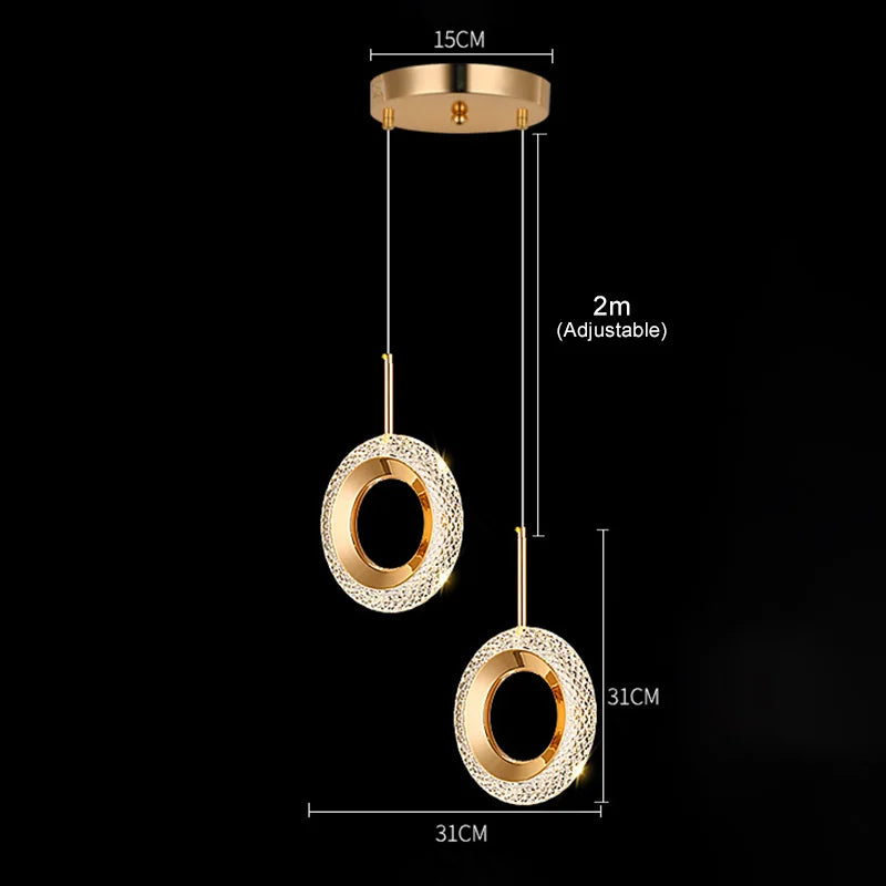 Nordic Ring LED Pendant Light in Iron, Aluminum & Acrylic