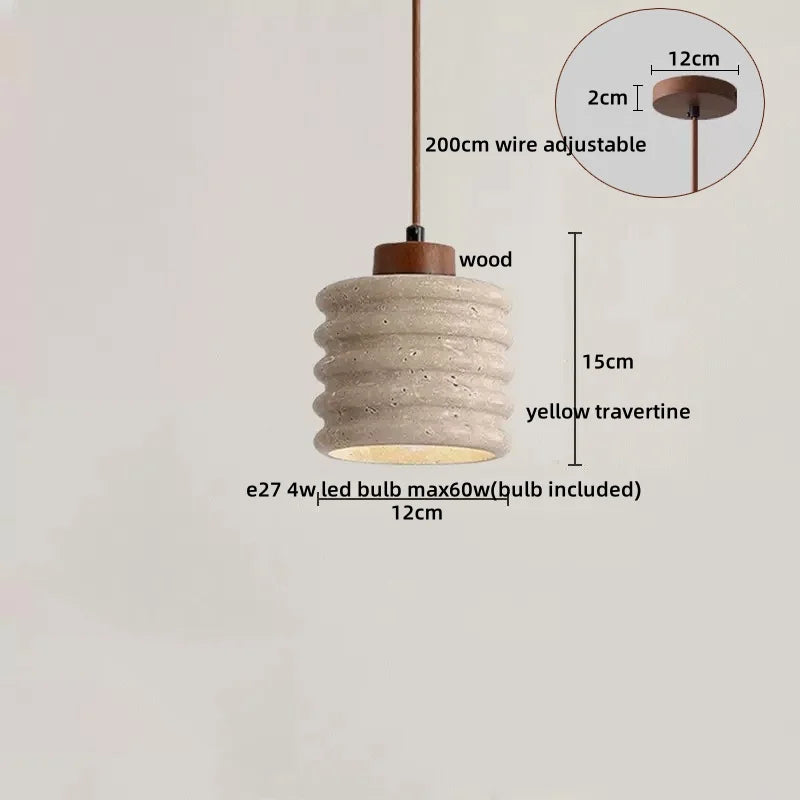 Decorbites™ LED Gelbe Travertin-Hängeleuchte für Heimdekoration und Leuchtarmaturen