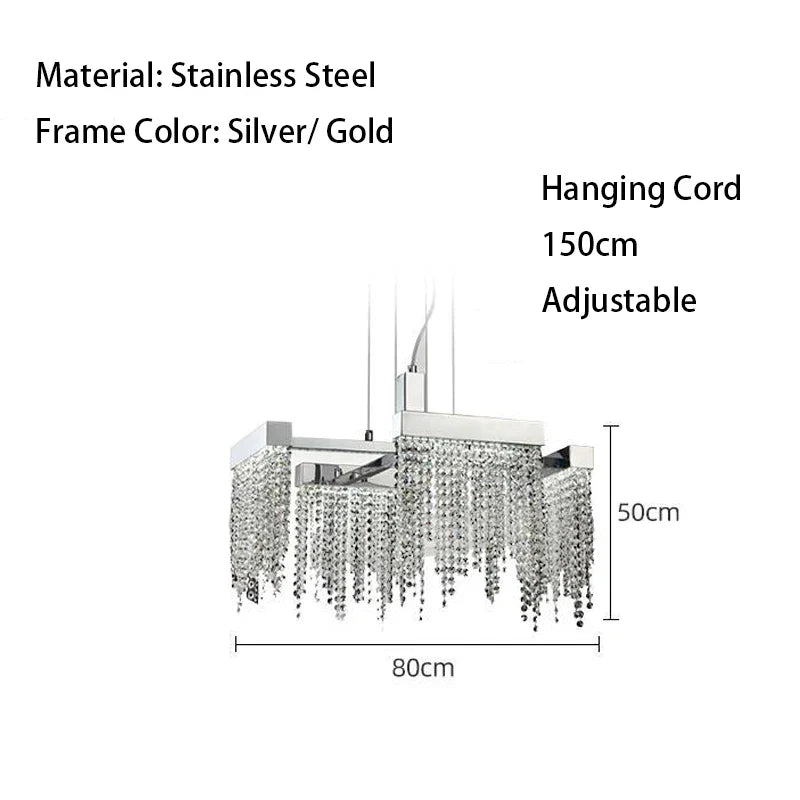 Decorbites™ Kristall-Quasten-Kronleuchter: Moderne Luxus-Silber-Hängeleuchte für das Esszimmer