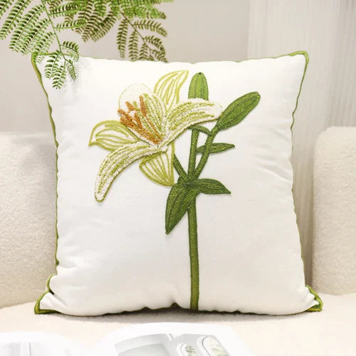 Green Cotton Cushion Cover