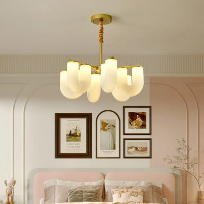 Decorbites™ Französische Creme U-förmige Stehlampe, nordisches Minimalismus LED-Licht für Heimdekoration