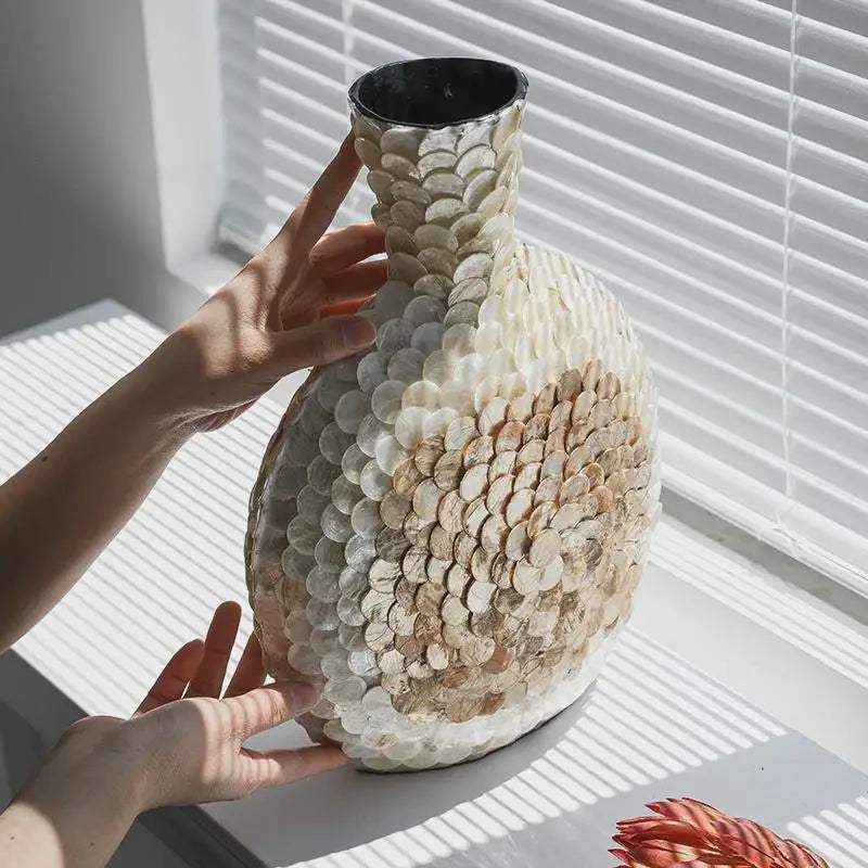 Gold Shell Art Vase