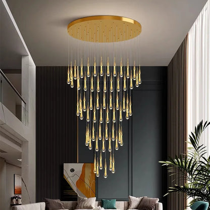DecorBites™ Crystal LED Chandelier: Modern Loft Art Pendant Lighting for Restaurant, Bar, Staircase
