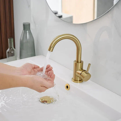 Decorbites™ Gold Edelstahl Waschbeckenarmatur, Einhebel Heiß/Kalt Badezimmer-Waschbeckenmischer