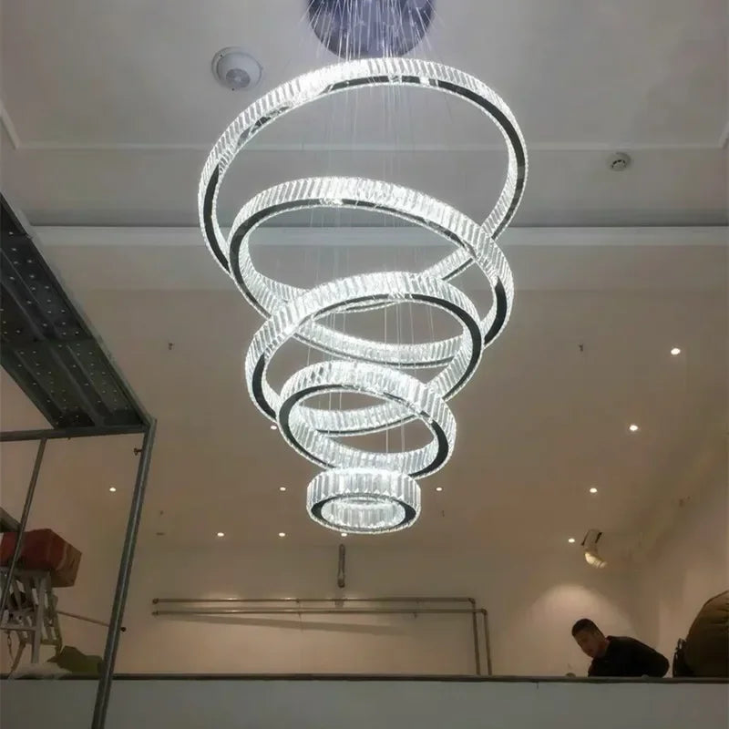Decorbites™ Kristallring-LED-Kronleuchter: Luxuriöse moderne Deckenbeleuchtung für Treppenhaus, Esszimmer, Schlafzimmer.