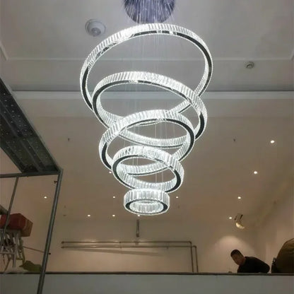 Decorbites™ Kristallring-LED-Kronleuchter: Luxuriöse moderne Deckenbeleuchtung für Treppenhaus, Esszimmer, Schlafzimmer.