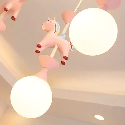 DecorBites™ Kids Dream Carousel Chandelier: Modern, Creative & Cute Bedroom Pendant Light