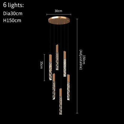 DecorBites™ Crystal LED Chandelier: Stylish Staircase & Living Room Lighting