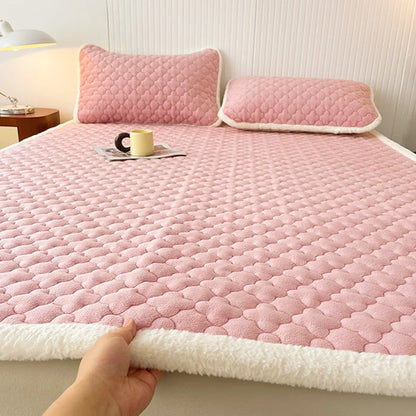 Decorbites™ antibakterielles Milchsamt-Matratzenpolster, dick und warm mit rutschfesten Gurten