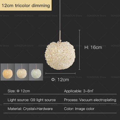Decorbites™ Kristall-Runder Raum-Lüster - Elegante & Romantische Beleuchtung für Modernes Nachttisch-Dekor